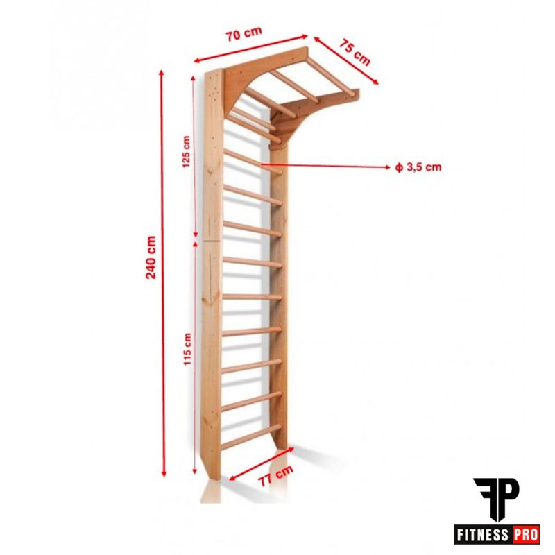 Ξύλινο Πολύζυγο με Μονόζυγο 220x80cm *ΕΚΘΕΣΙΑΚΟ*