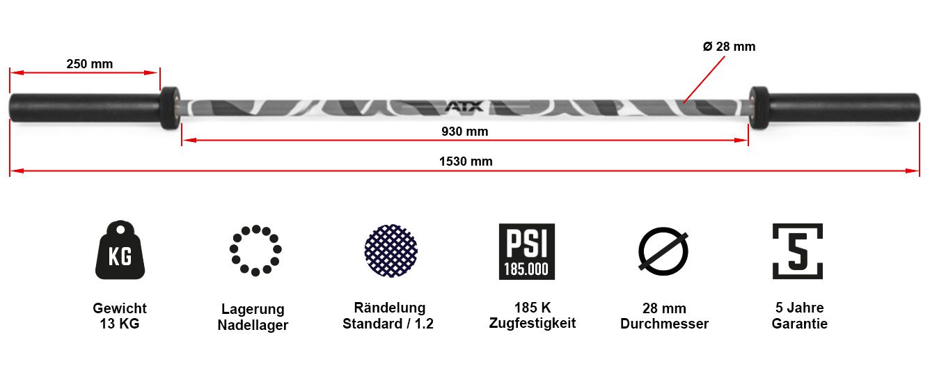 ATX® Camouflage Bar Langhantelstange 150 cm