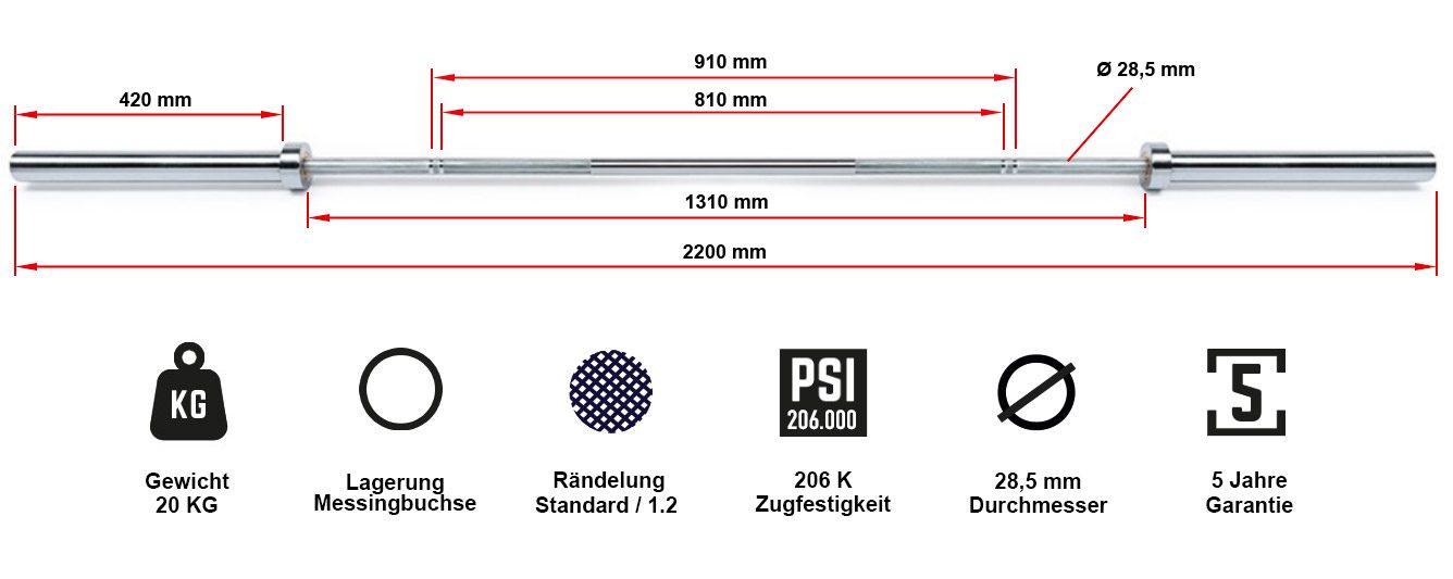 ATX® Power Bar 700kg ελατηριωτό ατσάλι χρώμιο ATX® Power Bar 700kg Federstahl Chrom