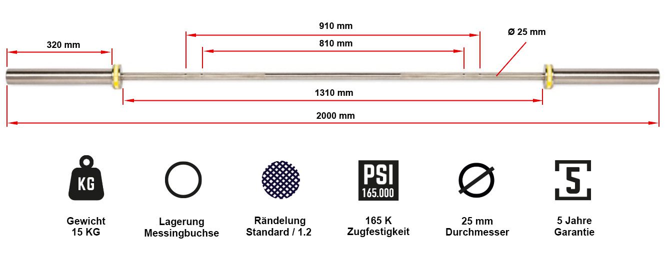 ATX® Training Bar 200 cm - 15 kg