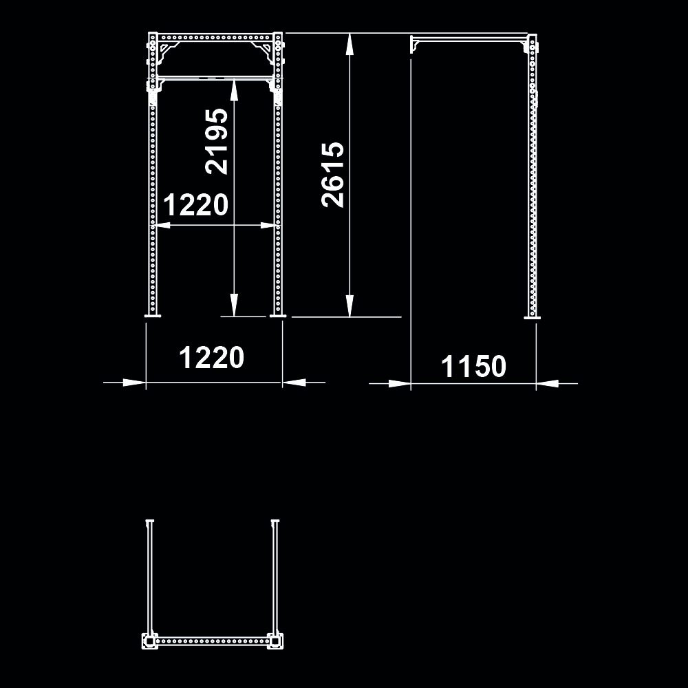 The picture shows the dimensional sketch of the ATX® FUNCTIONAL WALL RIG 700 - WALL MOUNTING - STANDARD 1