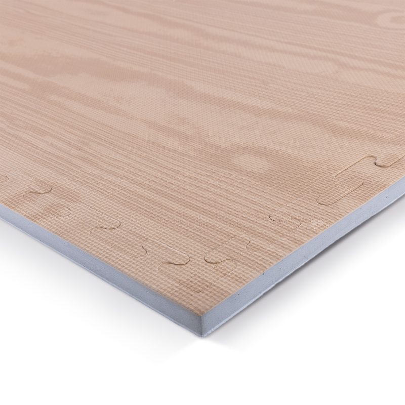 Δάπεδο Προστασίας EVA Πλέξη 100x100x2 cm – Ξύλο / Γκρι | Fitnesspro.gr